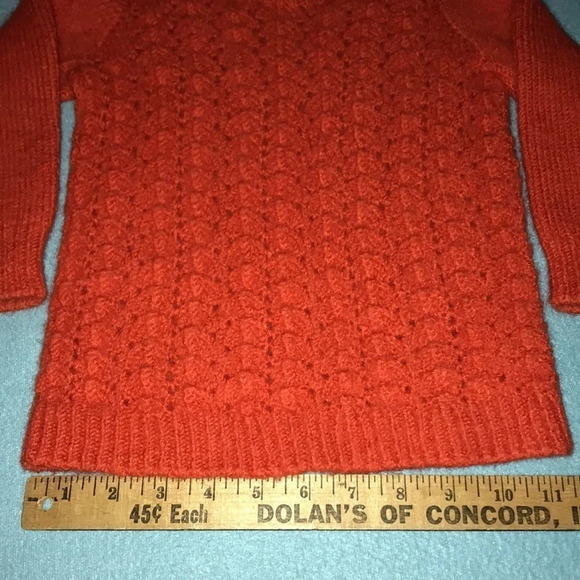 HANDMADE knitted sweater orange crew neck, long sleeves, size 2T - Picture 6 of 6